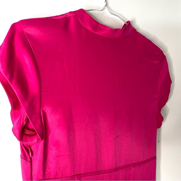 Zara Barbie Pink Satin Midi Dress NWT - Picture 8 of 8
